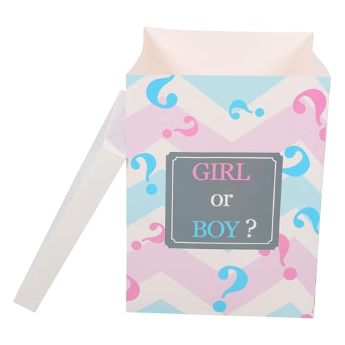 LIFKOME Ballonpapierbox zur Geschlechtsenthüllung für Jungen oder Mädchen Faltbare Box für Shower mit Bunten Ballons Dekoration für Ihre Feier von LIFKOME