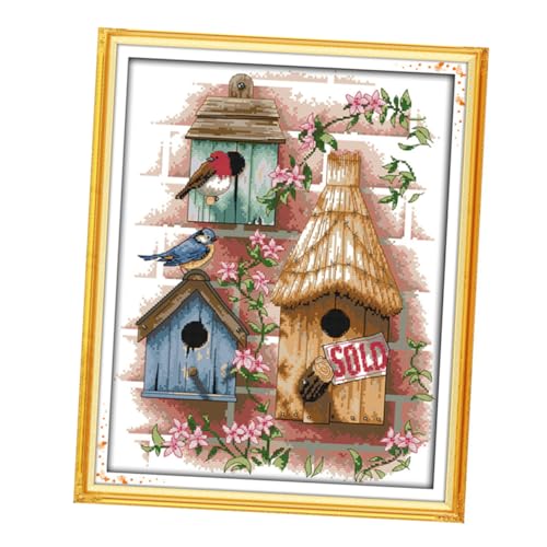 LIFKOME Baumwolle Handarbeit Wandbild mit Log Cabin Muster für Anfänger Freizeitbeschäftigung und Geschenkidee von LIFKOME