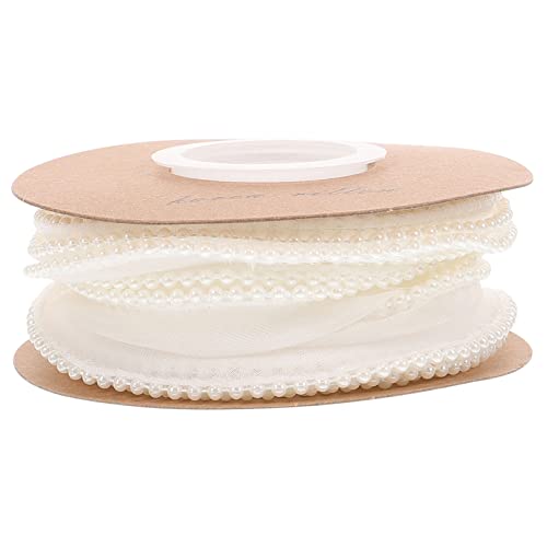 LIFKOME Bouquet Wicking Ribbon mit Kleinen Perlen DIY Bastelband für Kreative Geschenkverpackungen Yards ca Perlweiß für Hochzeitsdekorationen und Bastelprojekte von LIFKOME