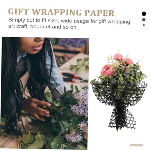 LIFKOME Bouquet verpackungsnetz Schwarz DIY Blumenstrauß Verpackungsgaze Handliches Bastelmaterial für Hochzeits Geschenkverpackung Zartes Floristen geschenkpapier von LIFKOME