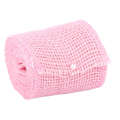 LIFKOME Breites Langes Jute Burlap Band in Handgefertigte Naturfaserrolle für Weihnachtsdekoration Basteln Geschenkverpackung und Kränze Vielseitiges Umweltfreundliches Dekoband von LIFKOME