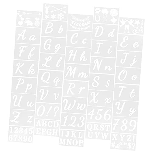 LIFKOME Buchstabenschablonen Set Teilig Kunststoff Wiederverwendbare Englische Schablonen mit Zahlen und Zeichen für DIY Wandmalerei Holz Basteln Kreative Kunstprojekte LIFKOME Buchstabenschablonen Set Teilig Kunststoff Wiederverwendbare Englische Schablonen mit Zahlen und Zeichen für DIY Wandmalerei Holz Basteln Kreative Kunstprojekte von LIFKOME