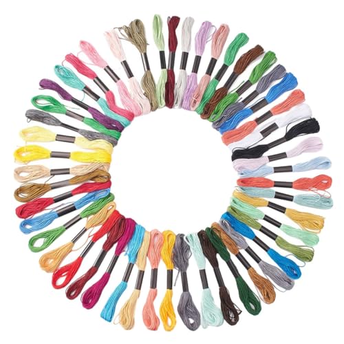 LIFKOME Bundles Baumwoll Stickgarn für DIY Stickerei Farbige Kreuzstichfäden Handgefertigte Stickgarne für Kunsthandwerk und Nähprojekte von LIFKOME