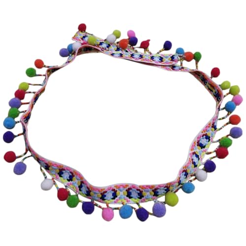 LIFKOME Bunte Pom Pom Borte Fransenborte mit Großen Kugeln Langlebiges DIY Nähzubehör für Kleidung Vorhänge Puppen Hochzeiten und Kreative Bastelprojekte von LIFKOME