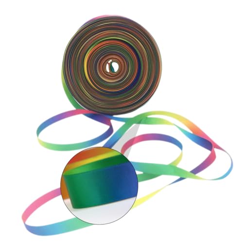 LIFKOME Buntes Regenbogen Geschenkband Breit Doppelseitiges Farbverlauf Satinband für Geschenkverpackung DIY Schleifen Tortendeko Hochzeit Party und Bastelprojekte von LIFKOME
