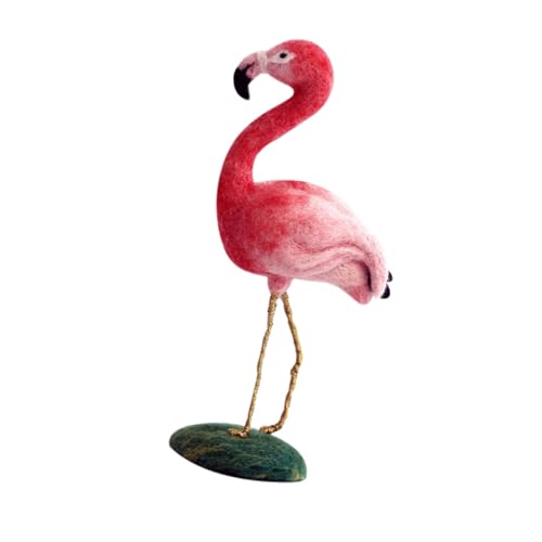LIFKOME DIY Filzset Flamingo aus Filzwolle Komplett für Anfänger Handgemachtes Bastelset mit Bunten Wollfasern Einfache Nadelfilz technik für Dekoration und Geschenke von LIFKOME