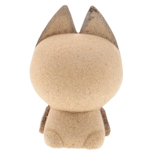 LIFKOME DIY Holzkatzen Ornament zum Bemalen Einzigartiges Solides Holzhandwerk Weißer Rohling Niedliches Katzenmodell für Heim Bürodekoration DIY Tierfigur Geschenk für Bastelfans von LIFKOME