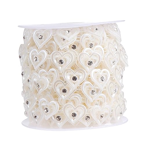 LIFKOME DIY Perlen Strasskette Yards Abs Schmuckband zum Aufnähen für Hochzeitsdeko Brautkleider Kuchenverzierung und Bastelarbeiten Langlebig und Zuschneidbar von LIFKOME