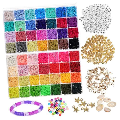 LIFKOME DIY Schmuckset Armband und Halskette mit Langlebigen Tonperlen Bunten Spacer Perlen für Anfänger und Kreative Bastelprojekte Vielfältige Designs für Individuellen Stil von LIFKOME