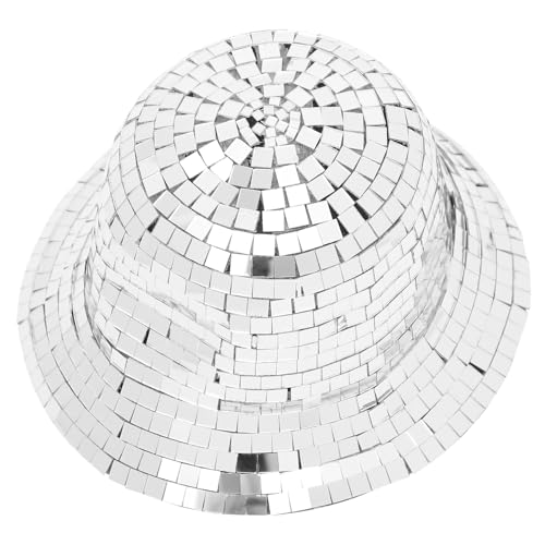 LIFKOME Disco Ball Hut Glitzernder Bucket Hat für Damen und Herren Spiegelmosaik Kopfbedeckung für Festival Party und Cosplay von LIFKOME
