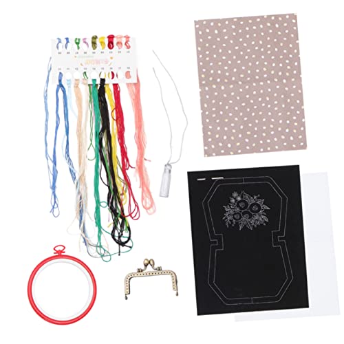 LIFKOME Diy Anfänger Handgemachte Stofftasche für Erwachsene Schwarzes Design Hochwertiges Material Komplettes Stickset für Kreative Projekte Zufällige Farbe von LIFKOME