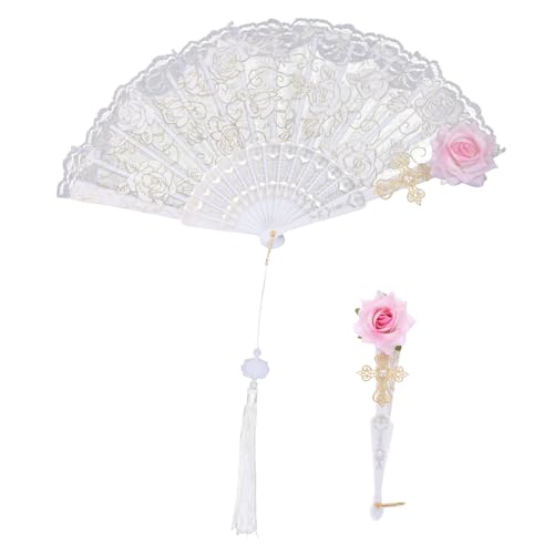 LIFKOME Faltbarer Spitzenfächer im Vintage Stil Eleganter Handfächer für Hochzeiten Cosplay und Partys als Fotorequisit für Romantische Anlässe LIFKOME Faltbarer Spitzenfächer im Vintage Stil Eleganter Handfächer für Hochzeiten Cosplay und Partys als Fotorequisit für Romantische Anlässe von LIFKOME