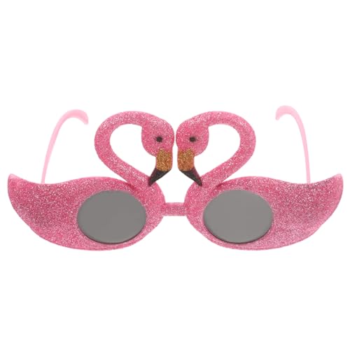 LIFKOME Flamingo-Brille Hawaii-Kostüm Sonnenbrille Glitzer-Flamingo-Brille Foto-Requisiten Für Sommer-Luau-Strand Tropische Mottopartys von LIFKOME
