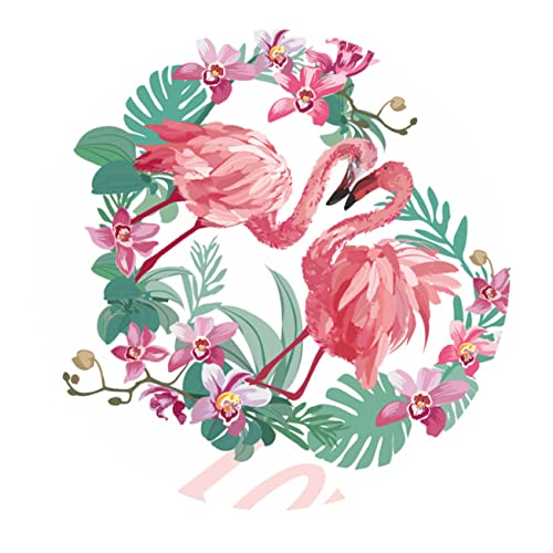 LIFKOME Flamingo Design Wandtattoo Bodenaufkleber Runde Selbstklebende Fliesen Dekoration und Rutschfest für Glatte Wände Badezimmer Wohnräume von LIFKOME