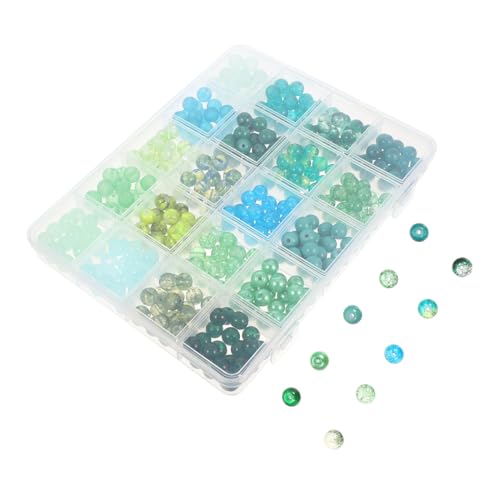 LIFKOME Glasperlen Grün Großes Loch Runde Perlen für Schmuckherstellung DIY Armbänder Halsketten Ohrringe Frühlings-sommer Bastelmaterial von LIFKOME