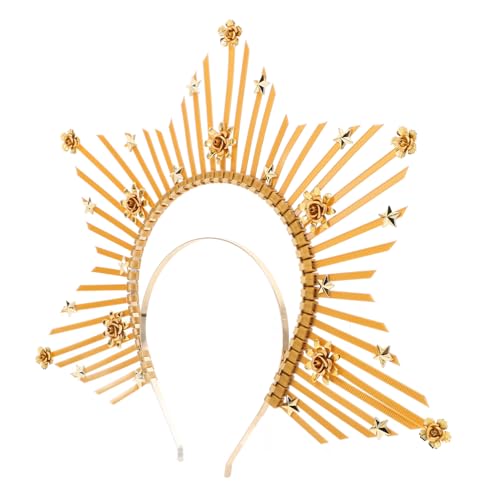 LIFKOME Göttinnen Diadem Haarreif mit Sonnenstrahlen Retro Kopfschmuck für Damen Cosplay Party Halloween Festival Stirnband Accessoire Gold von LIFKOME