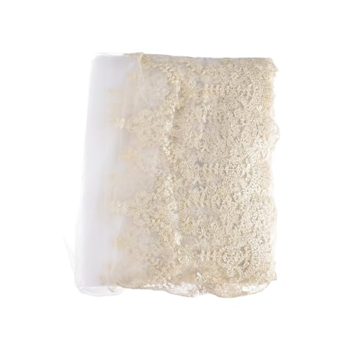 LIFKOME Goldene Spitzenbordüre Yards Vielseitiges Spitzenband für DIY Nähen Geschenkverpackung Weihnachtsdeko Kleidung und Bastelzubehör von LIFKOME