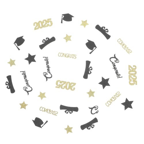 LIFKOME Graduation Party Tischdeko Glitzer Konfetti mit Abschlussmütze Schwarz Gold Sternen für Kindergarten Grundschule Abitur College Feier Diy Dekoration LIFKOME Graduation Party Tischdeko Glitzer Konfetti mit Abschlussmütze Schwarz Gold Sternen für Kindergarten Grundschule Abitur College Feier Diy Dekoration von LIFKOME