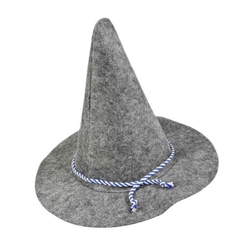 LIFKOME Grauer Vogelscheuchen-hexenhut aus Filz Wetterfester Erwachsenen-halloween-zaubererhut Vielseitiges Cosplay-zubehör für Kostümparty Theater und Oktoberfest von LIFKOME