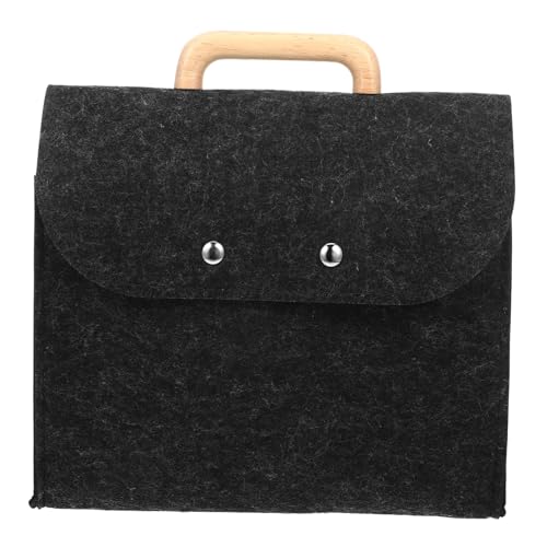LIFKOME Große Filztasche mit Praktischem Holzgriff Vielseitige Filz Umhängetasche für Akten und Dokumente Komfortable Business Aufbewahrungstasche für Büro Meetings und Reisen Dunkelgrau LIFKOME Große Filztasche mit Praktischem Holzgriff Vielseitige Filz Umhängetasche für Akten und Dokumente Komfortable Business Aufbewahrungstasche für Büro Meetings und Reisen Dunkelgrau von LIFKOME