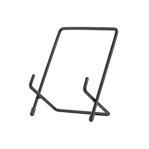LIFKOME Großer Geometrischer Aufsteller Schwarz Stabiler Metall Organizer für Bücher Zeitschriften und Teller Vielseitiger Desktop Ständer zur Eleganten Präsentation und Aufbewahrung von LIFKOME