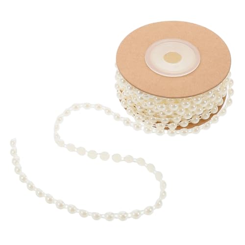 LIFKOME Halbrunde Perlenkette Abs Baumwollfaden Beige Bastelperlen für Schmuckherstellung DIY Armbänder Halsketten Zubehör Flexibel Einfach zu Verwenden für Mode Bastelprojekte von LIFKOME