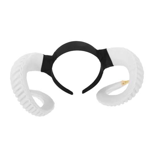 LIFKOME Halloween Horn Haarband für Cosplay Weißes Stirnband mit Goldenen Akzenten Haaraccessoire für Partys und Festliche Anlässe Bequem und Atmungsaktiv für Unvergessliche von LIFKOME