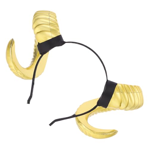LIFKOME Halloween Stirnband mit Gelben Schafshörnern Robustes Kopfschmuck Accessoire für Erwachsene Langlebiges Haarband für Party Cosplay und Halloween Kostüm von LIFKOME