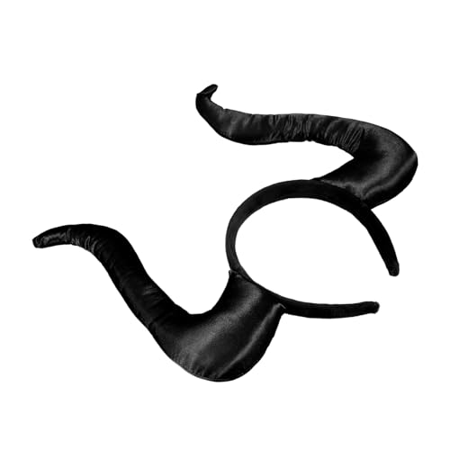 LIFKOME Halloween-Teufels-Stirnband Halloweenkostüm schwarze Teufelshörner Ziege Kind blutig teufel haarreif halloween kopfschmuck Festival Kopfschmuck Halloween-Haarschmuck Stoff Black von LIFKOME