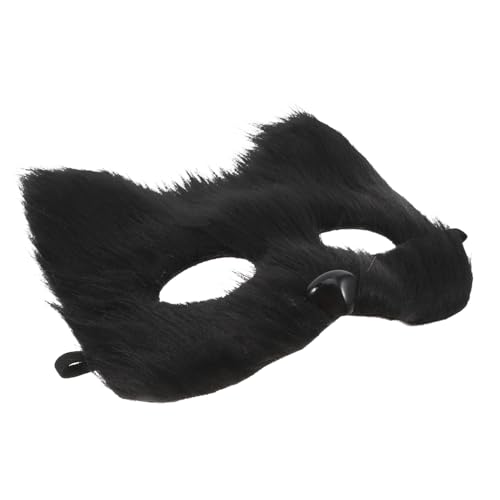LIFKOME Halloween-maskerade-fuchs-cosplay-kostüm, Halbes Gesicht, Tierkopfbedeckung, Pelzige Katzenmasken, Party, Ausgefallenes Halbgesichtskleid Für Halloween-maskenball-party von LIFKOME