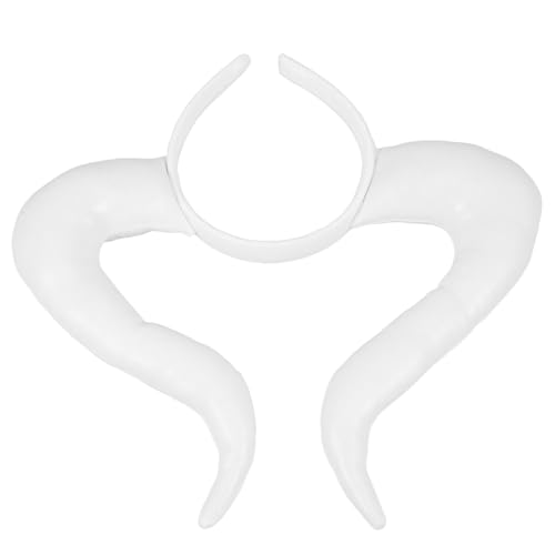 LIFKOME Halloween-teufels-stirnband Gotisches Haarband Hörner Stirnband Halloween-kopfschmuck Kostüme Led-leuchtendes Teufelshorn-stirnband Hornhaarklammern Wunsch Gruselig Pu Weiß von LIFKOME