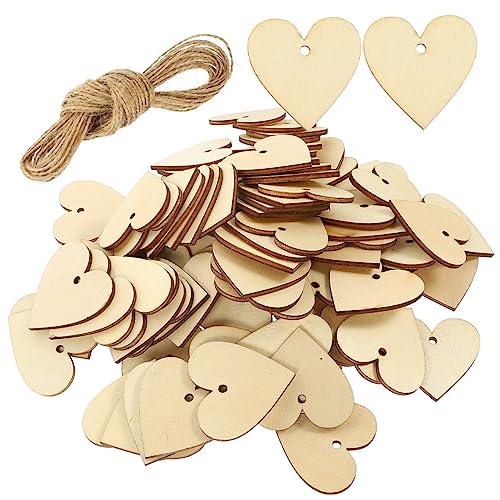 LIFKOME Herzförmige Holzscheiben Unfertige Holzherzen zum Basteln DIY Valentinstag Hochzeit Tischdekoration Naturholz Ornamente von LIFKOME