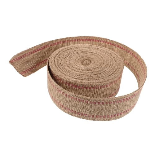 LIFKOME Jute-gurtband mit Rotem Streifen Breit für Stuhlreparatur Polsterung und DIY Handwerk Natürlich Strapazierfähig Langlebig für Innen Außenbereich von LIFKOME