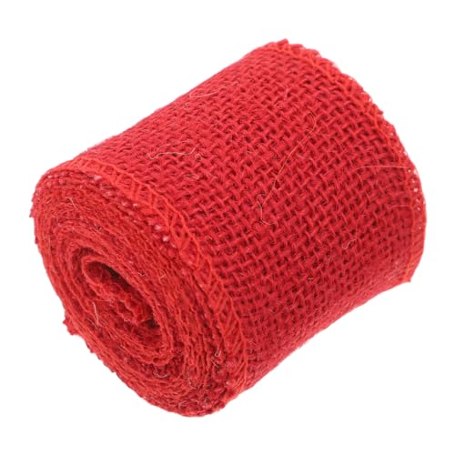 LIFKOME Juteband Rolle Rot Breites Jute Dekoband Weihnachtsdeko Handarbeit Naturmaterial Umweltfreundlich Vielseitig Für Kränze Geschenkverpackung DIY von LIFKOME