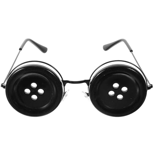LIFKOME Knopf-Brille Gruselige Knopf-Auge Cosplay-Brille Requisite Hippie-Sonnenbrille Cosplay-Kostüm-Zubehör Für Erwachsene Kinderparty von LIFKOME