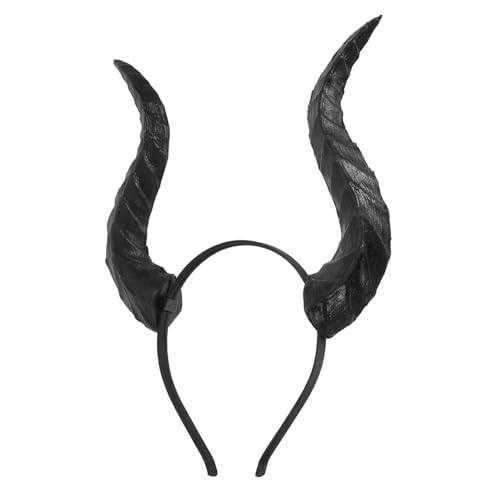 LIFKOME Leichtes Stirnband mit Abnehmbaren Hörnern Verstellbar aus PU und Metall für Halloween Karneval Cosplay und Tierkostüm-partydekorationen Schwarzes Teufelshorn-design Vielseitig für von LIFKOME