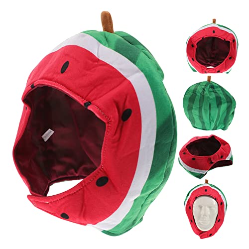 LIFKOME Lustiger Wassermelonenhut Plüsch Kopfbedeckung Karneval Kostüm Partyaccessoire Erwachsene Cosplay Partyhut Einfach zu Tragen und Auffällig von LIFKOME