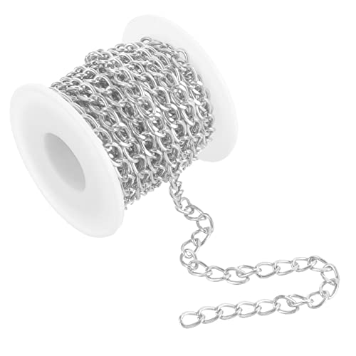 LIFKOME Metallkette Schmuckherstellung Stabile DIY Kettenmaterialien Silberfarbene Metallketten für Armband Halskette Schmuckreparatur Handwerk Zubehör von LIFKOME