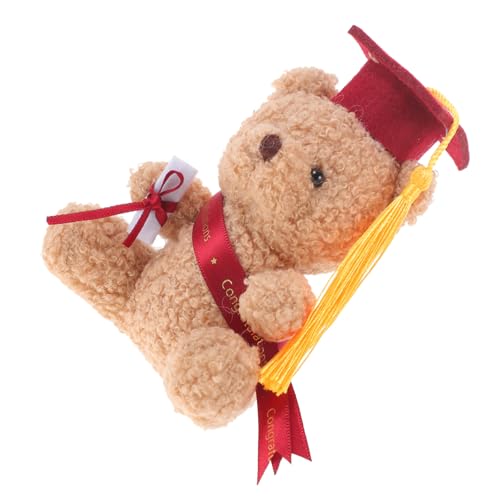 LIFKOME Mini Abschlussbär Dekoration Süßes Plüschspielzeug für Graduierung Weinrot für Abschlussfeiern und Bleibende Erinnerungen von LIFKOME