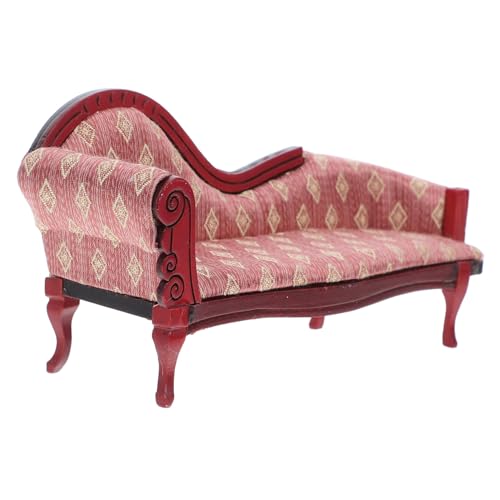 LIFKOME Mini Puppenhaus Settee Vintage Floral Loveseat Möbel für Puppenhaus Dekoration und DIY Miniatur Szenen von LIFKOME