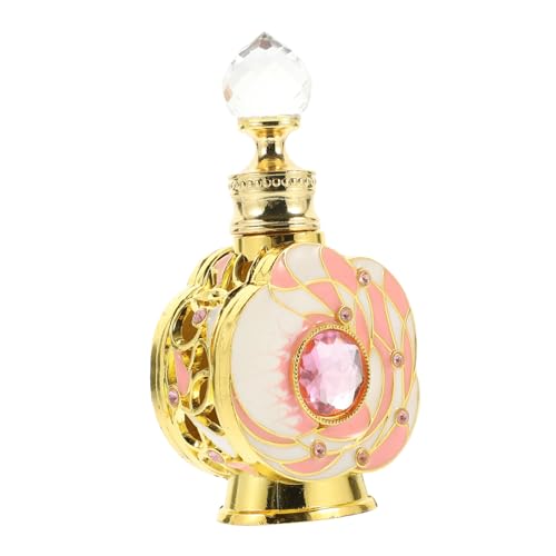 LIFKOME Nachfüllbare Glas Parfümflasche mit Metallblüten Design Wiederverwendbare Leere Duftöl Flasche für Ätherische Öle Nachfüllbar und Dekorativ für Duftproben und Geschenkgebrauch von LIFKOME
