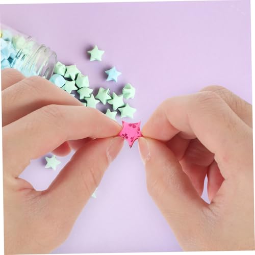 LIFKOME Origami Papierstreifen Leuchtende Bastelpapier Stern Papierstreifen DIY Faltpapier für Handgemachte Stern ornamente Bunte Streifen pro Packung Geeignet für Partydekoration und von LIFKOME