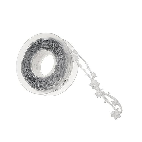 LIFKOME Praktisches Geschenkband mit Eingraviertem Fünf punkte sternmuster Silbernes Polyester Deko band Robustes DIY Schleifenband für Geschenkverpackung Basteln und Festliche Dekoration von LIFKOME