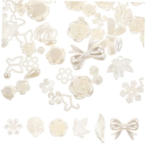 LIFKOME Resin Flatback Charms Set Weiß für DIY Schmuckherstellung Nagelkunst Nail Charms Mix für Kreative Dekoration und Bastelprojekte von LIFKOME
