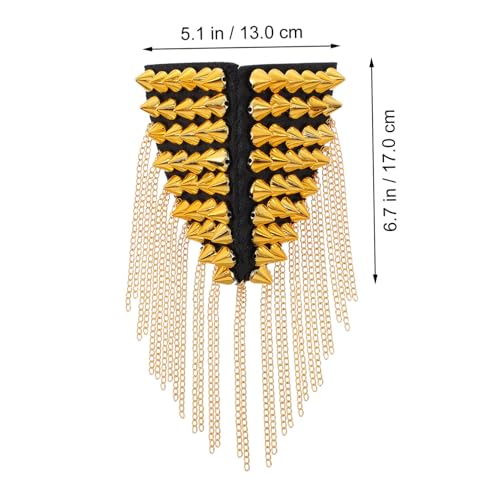 LIFKOME Rivet Epaulette mit Quaste und Kette Modische Schulterklappe in Gold Punk Stil für Blazer und Party Langlebiges Material Einzigartiges Design für Karneval und Bühnenauftritte LIFKOME Rivet Epaulette mit Quaste und Kette Modische Schulterklappe in Gold Punk Stil für Blazer und Party Langlebiges Material Einzigartiges Design für Karneval und Bühnenauftritte von LIFKOME