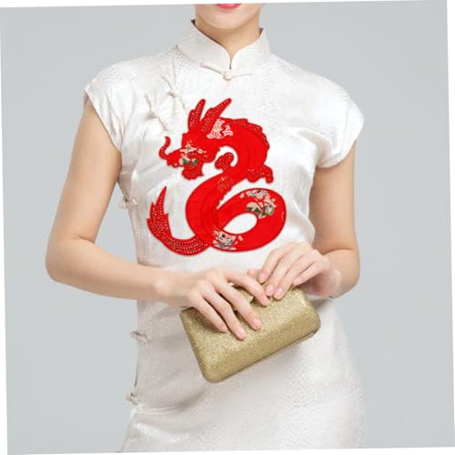 LIFKOME Roter Drachen Aufnäher zum Aufnähen Bestickter Stoffpatch für Kleidung DIY Kostüm Applikation Langlebig und Hautfreundlich für Jacken Pullover und DIY Dekoration von LIFKOME