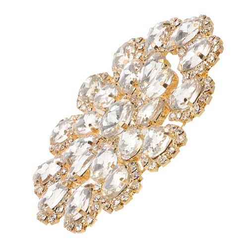 LIFKOME Runde Strass-Applikation mit Metallbasis Flache Strassverzierung für Taschen Schuhe Kleidung DIY Schmuckdekor Elegante Blütenverzierung für Braut Festmode von LIFKOME