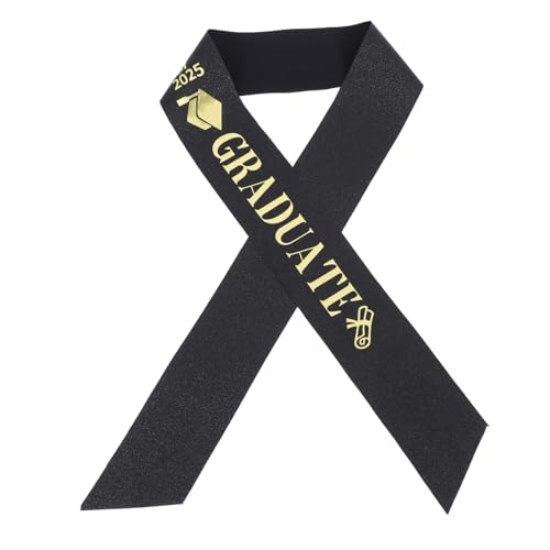 LIFKOME Schärpe Für Die Abschlussfeier Mit Goldenem Glitzerbuchstaben Für Abschlussfeiern, Zubehör Für Abschlussfeiern Für Studenten, Satin-schulterband von LIFKOME