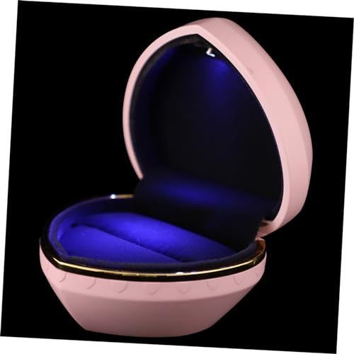 LIFKOME Schmuckschatulle Herzförmig Mit Led-beleuchtung Für Ringe Schmuckbehälter Elegant Texturiert Praktisch Für Hochzeit Geburtstag von LIFKOME