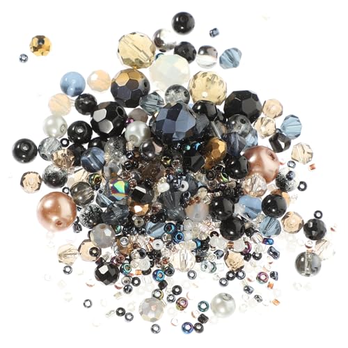LIFKOME Schwarze Glasperlen Lose Beads Auffädeln für Schmuckherstellung DIY Armband Ohrring Basteln Zubehör von LIFKOME